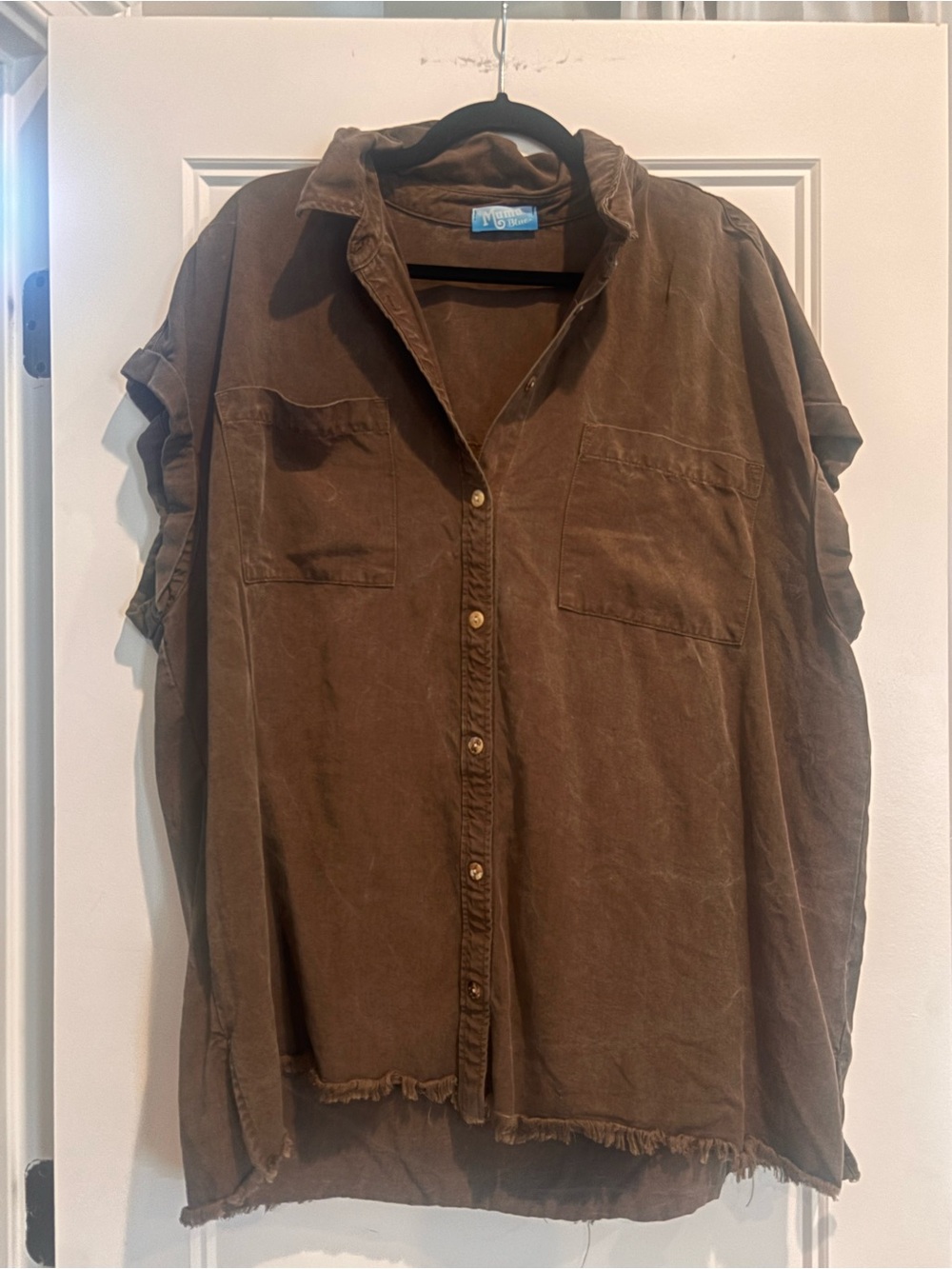 Show Me Your Mumu Dark Green Button-Down Short-Sleeve Shirt